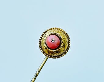 Épingle De Revers Vintage Tête D'élan En Or 14 Carats - Dos Vissé, Excellent état