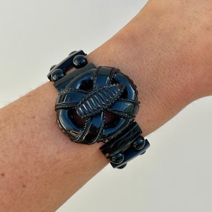 Antique Whitby Jet Chunky Bracelet