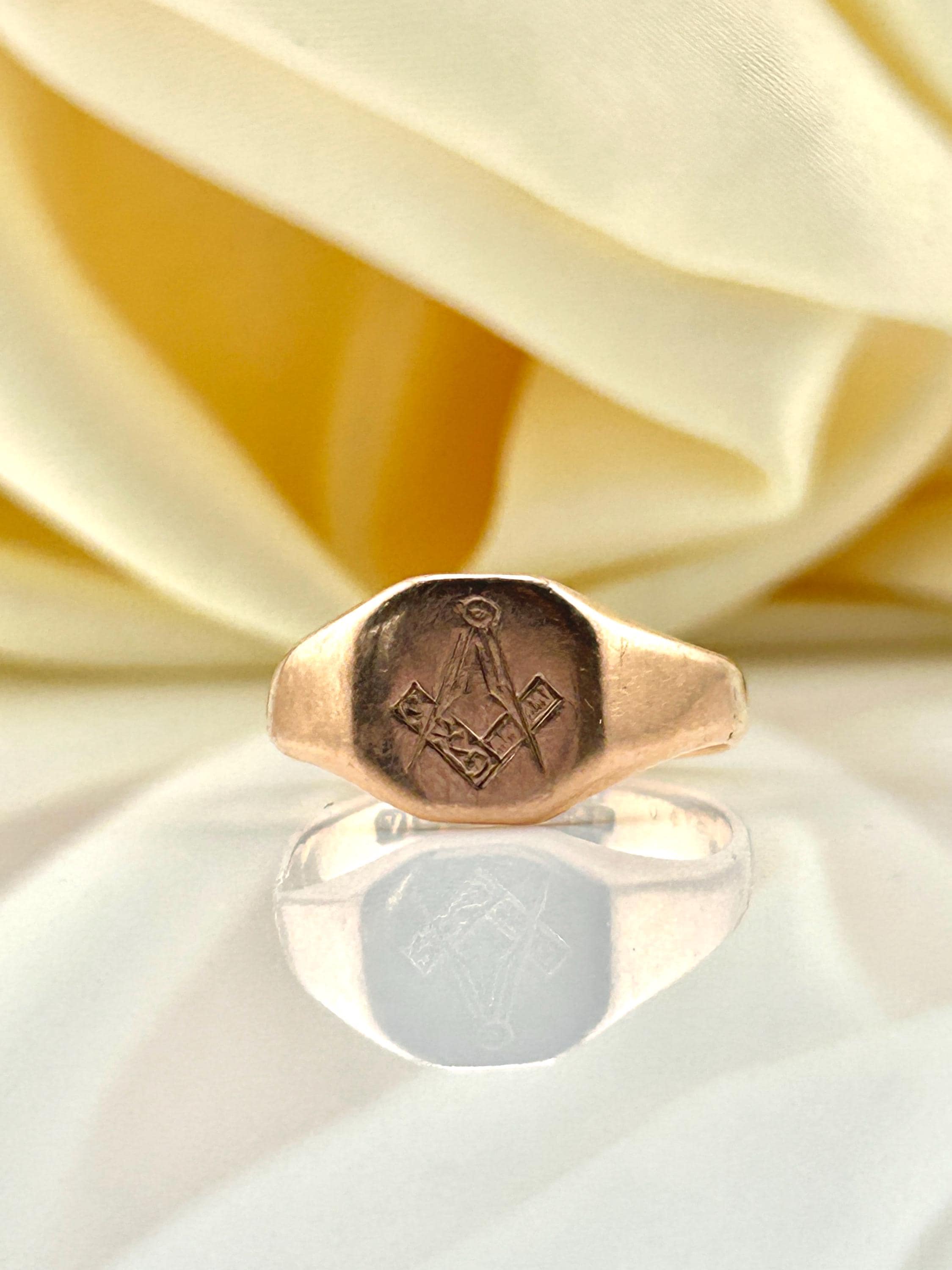 Vintage 9ct Rose Gold Signet Ring - Etsy