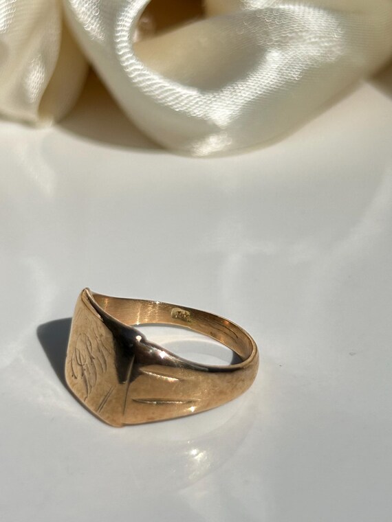 Vintage 9ct Gold Signet Ring - Etsy