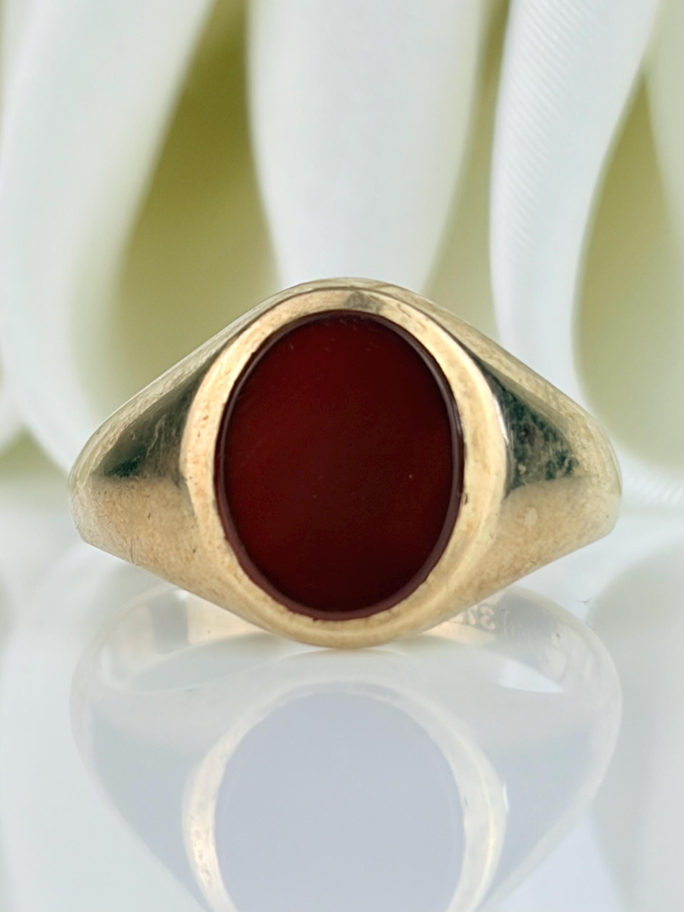 Vintage carnelian ring 14ct gold - Etsy 日本