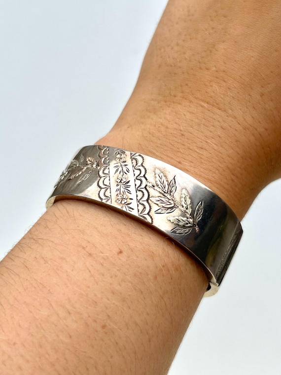 Antique Silver With Gold Overlay Bangle/bracelet - Etsy Israel