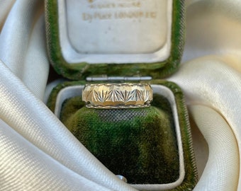 Vintage Silver with Gold Overlay Band Stacker Ring