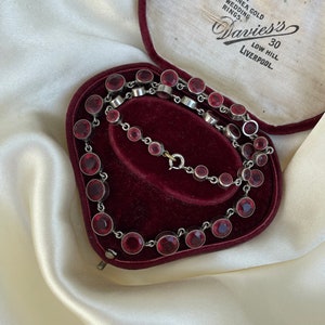 Antique Silver Red Paste Rivera Necklace