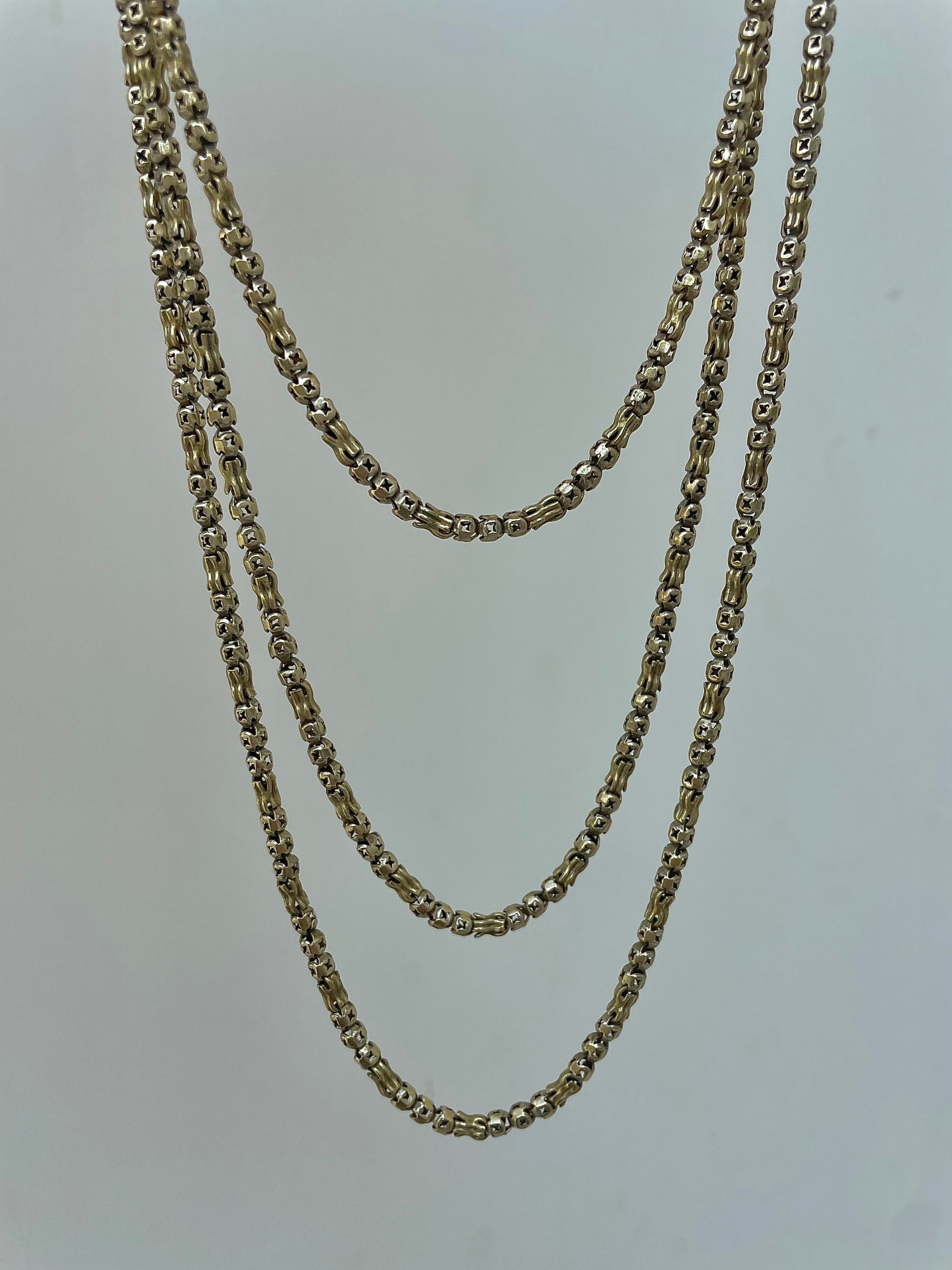 Antique Starlink Chunky Pinchbeck Chain With Dogclip Longguard - Etsy
