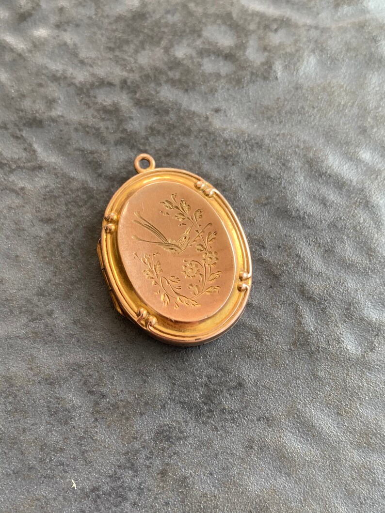 Vintage Sweet 9ct Gold Bird Locket Pendant Etsy