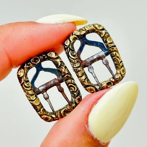 Pair of Detailed Georgian Gold Buckles