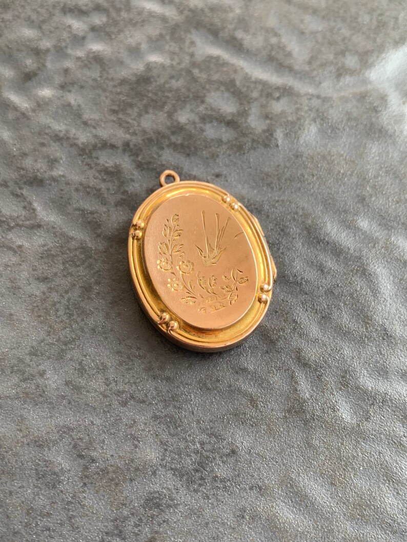 Vintage Sweet 9ct Gold Bird Locket Pendant Etsy