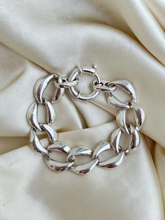 Chunky Solid Silver 925 Bracelet - image 5