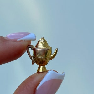 Vintage Flaschen-Charm/Anhänger aus 9 Karat Gold