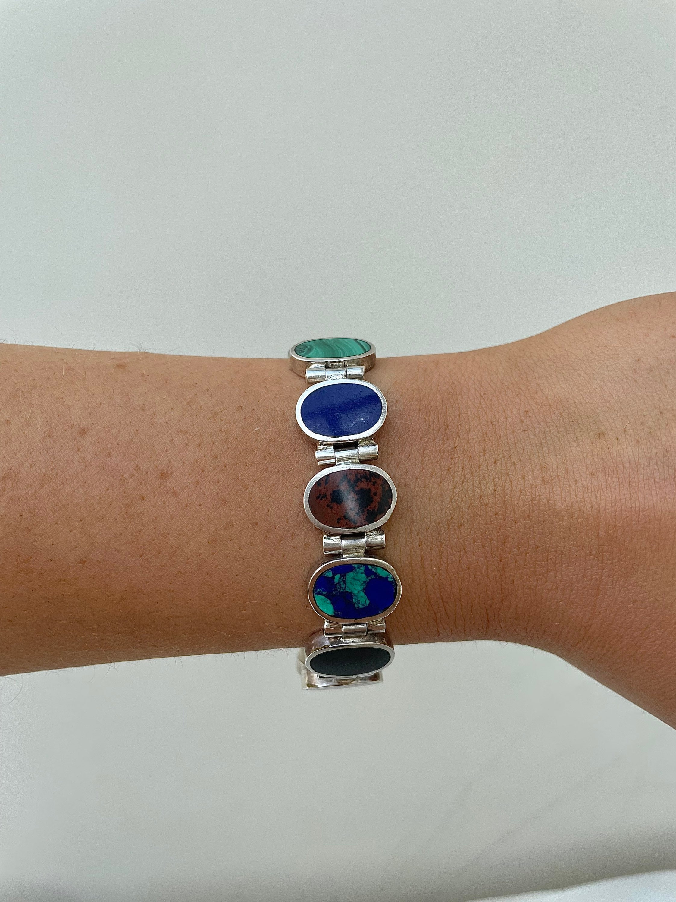 Ensemble Collier Et Bracelet Taxco Mexicain Vintage - Bijoux Volumineux, Sans Marque