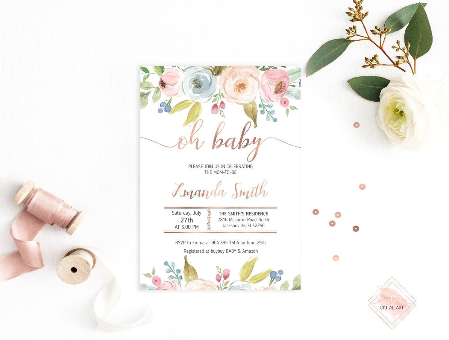 boho baby shower invitations free