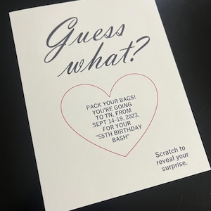 Message personnalisé - Devinez quoi, cartes à gratter - Carte à gratter - Message secret surprise - Carte à gratter avec coeur en or