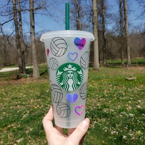 Volleyball Starbucks Cold Cup | Gift | 24 Ounce Reusable Tumbler | Venti Cup