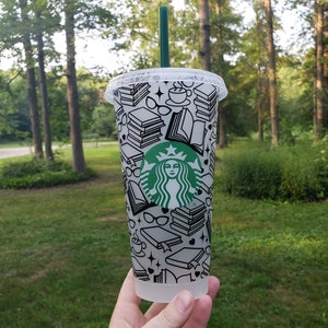 Book Lover Starbucks Cold Cup | Gift | 24 Ounce Reusable Tumbler | Venti Cup