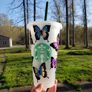 Butterfly Starbucks Cold Cup | Gift | 24 Ounce Reusable Tumbler | Venti Cup