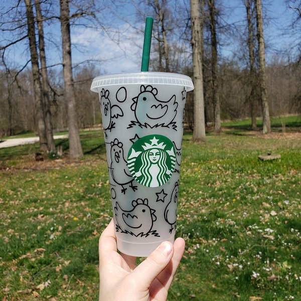 Chicken Starbucks Cold Cup | Gift | 24 Ounce Reusable Tumbler | Venti Cup
