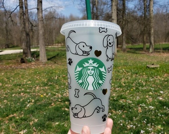 Weiner Dog Starbucks Cold Cup | Gift | 24 Ounce Reusable Tumbler | Venti Cup