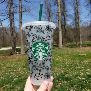 Floral Starbucks Cup - Etsy