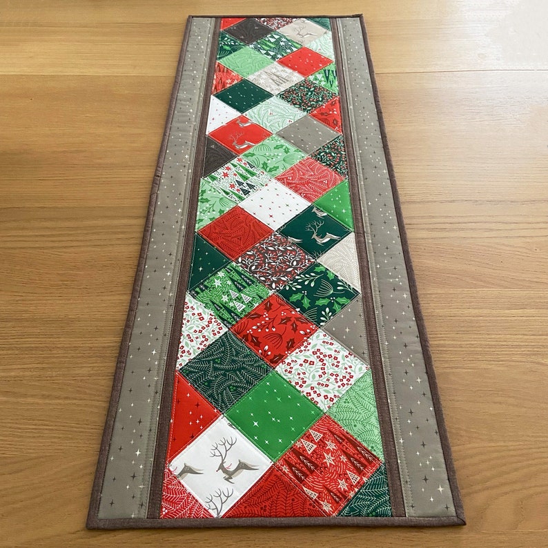 Christmas Table Runner 40.5 X 14.5 Quilted Table Etsy UK