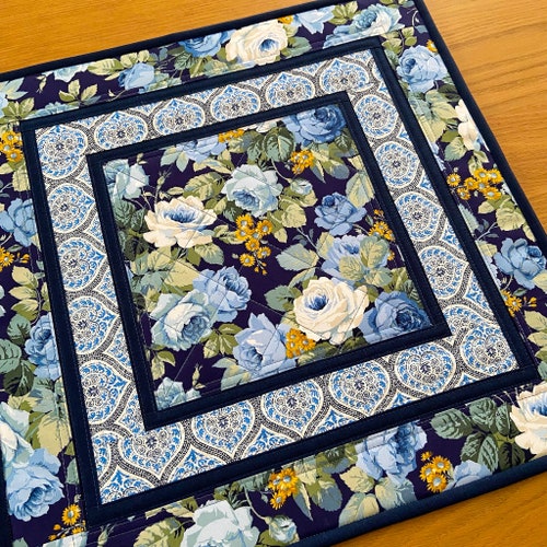 Quilted Rose Table Topper - 18.5