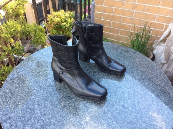 clarks black leather ankle boots