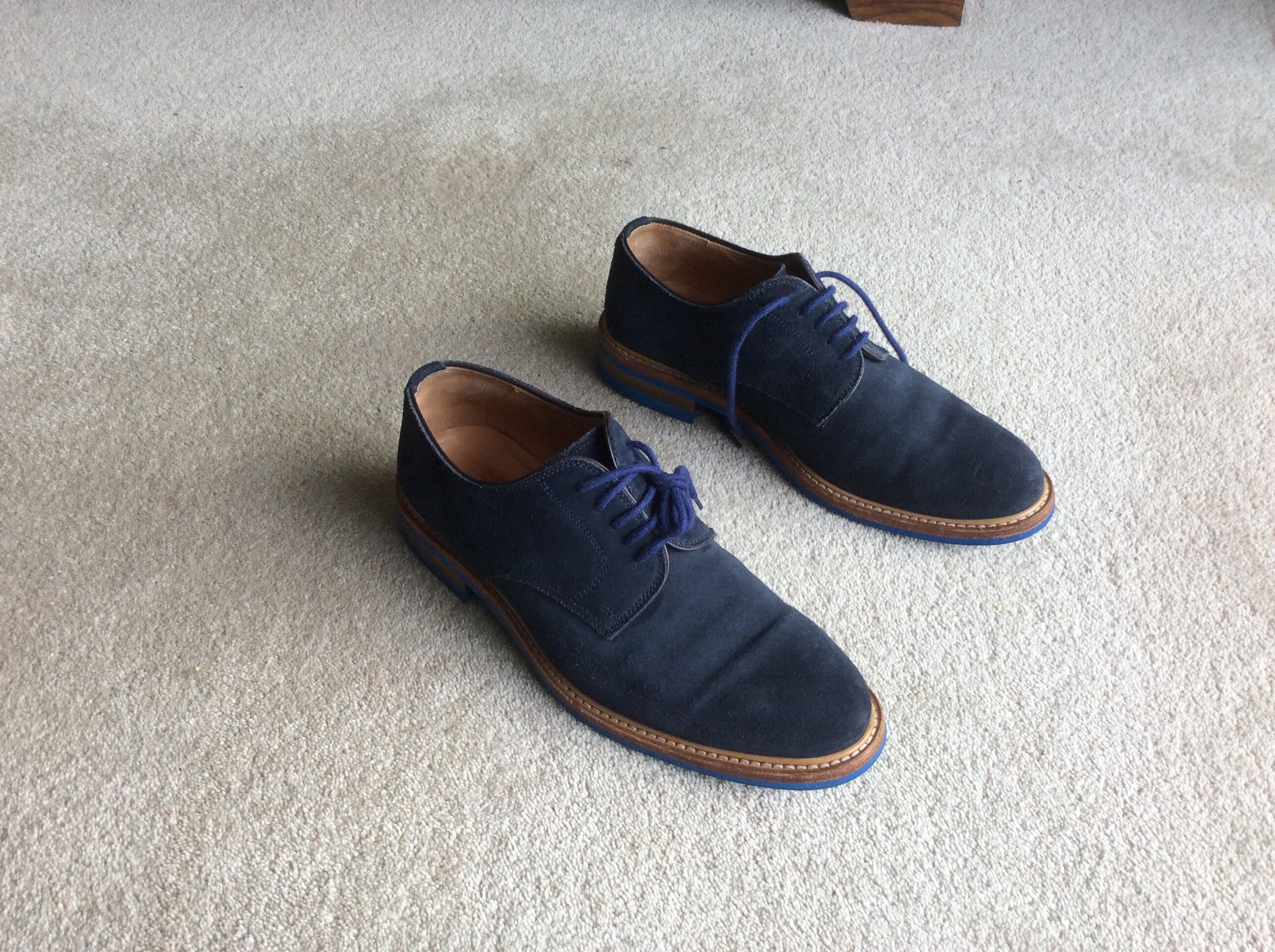 Mens Russell \u0026 Bromley Blue Suede Lace 