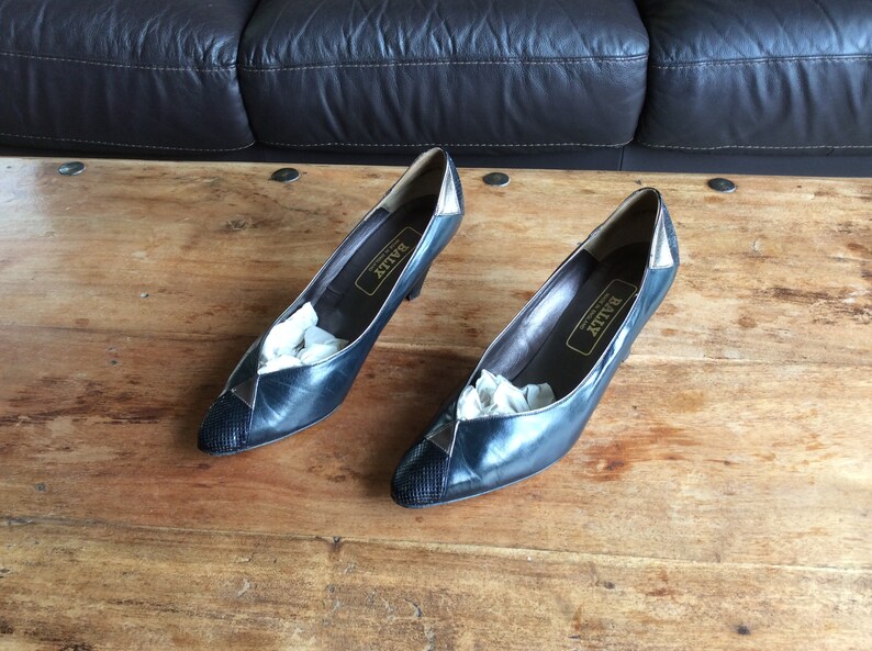 Ladies Vintage Bally Navy Blue Leather Court Shoes Size | Etsy