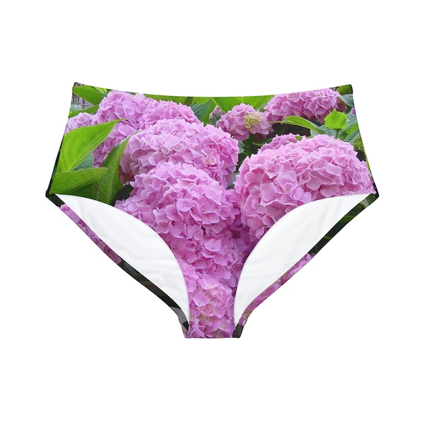 Turin IT Hydrangea High-Waist Hipster Bikini Bottom (AOP)