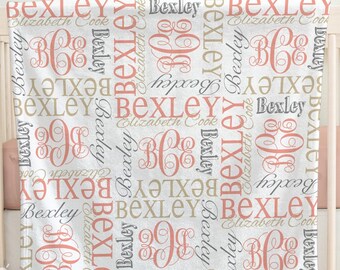 SALE Personalized Baby Blanket, Baby Name Swaddle, Name Reveal Hospital Blanket, Stroller Blanket, Girl Boy, Best Baby Shower Gift! #FN12B