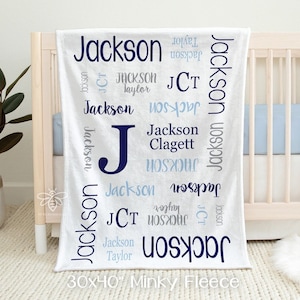 Personalized Baby Blanket, Personalized Name Blanket, Baby Boy, Baby Girl, Big Kid Blanket, Receiving Blanket, Baby Shower Gift #H1018