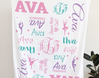 SALE Personalized Dance Blanket, Dance Team Blanket, Monogram Dance, Dancer, Ballerina Personalized Blanket, Perfect Gift #D218