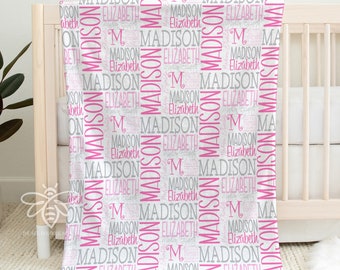 SALE Personalized Baby Blanket, Baby Name Swaddle, Name Reveal Hospital Blanket, Stroller Blanket, Girl Boy, Best Baby Shower Gift! #12BOS