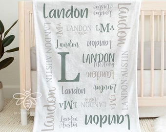 SALE Personalized Baby Blanket, Baby Name Blanket, Nursery Blanket, Stroller Blanket, Baby Boy, Baby Girl, Best Baby Shower Gift! #LAN23