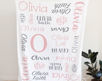 SALE Personalized Name Blanket, Choose Your Color, Custom Big Kid Blanket, Toddler Blanket, Teen Blanket, Boy, Girl, Best Gift #H1018