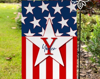 SALE Personalized American Star Flag, Fourth of July Flag, American Stripes Flag, Seasonal Flag, Yard Flag, Garden Flag, House Flag #ASF24