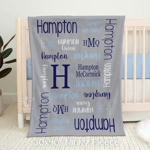 Personalized Baby Blanket, Personalized Name Blanket, Baby Boy, Baby Girl, Big Kid Blanket, Receiving Blanket, Baby Shower Gift #H1018