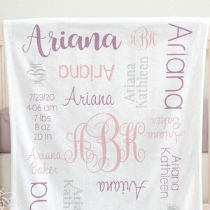 Personalized Baby Blanket, Personalized Name Blanket, Baby Girl, Baby Boy Blanket, Receiving Blanket, Baby Shower #FNG19