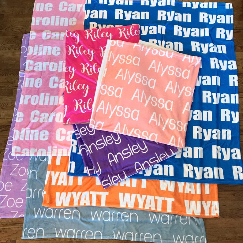 Personalized Blanket Large Print Name Blanket Personalize Etsy