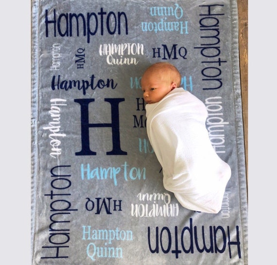 Personalized Baby Blanket Personalized Name Blanket Baby Etsy