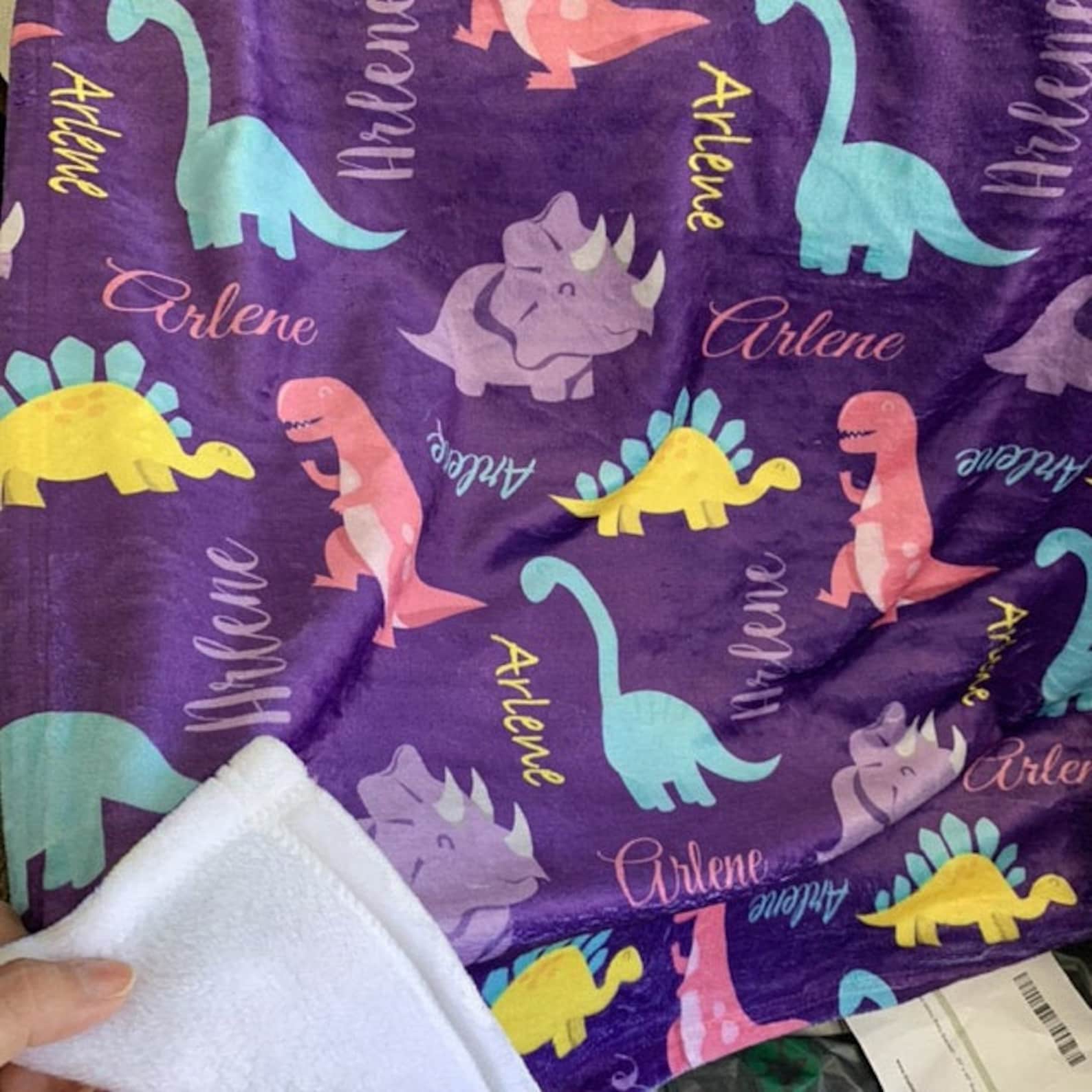 Personalized Dino Blanket Dinosaur Blanket Dino Blanket Etsy