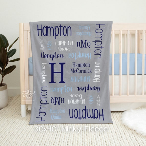SALE Personalized Baby Blanket, Baby Name Blanket, Nursery Blanket, Stroller Blanket, Baby Boy, Baby Girl, Best Baby Shower Gift! #H1018