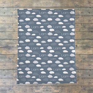 Personalized Baby Blanket, Cloud Theme Newborn Swaddle Blanket, Baby Name Blanket, Baby Girl, Baby Boy, Best Shower Gift  #SNC18