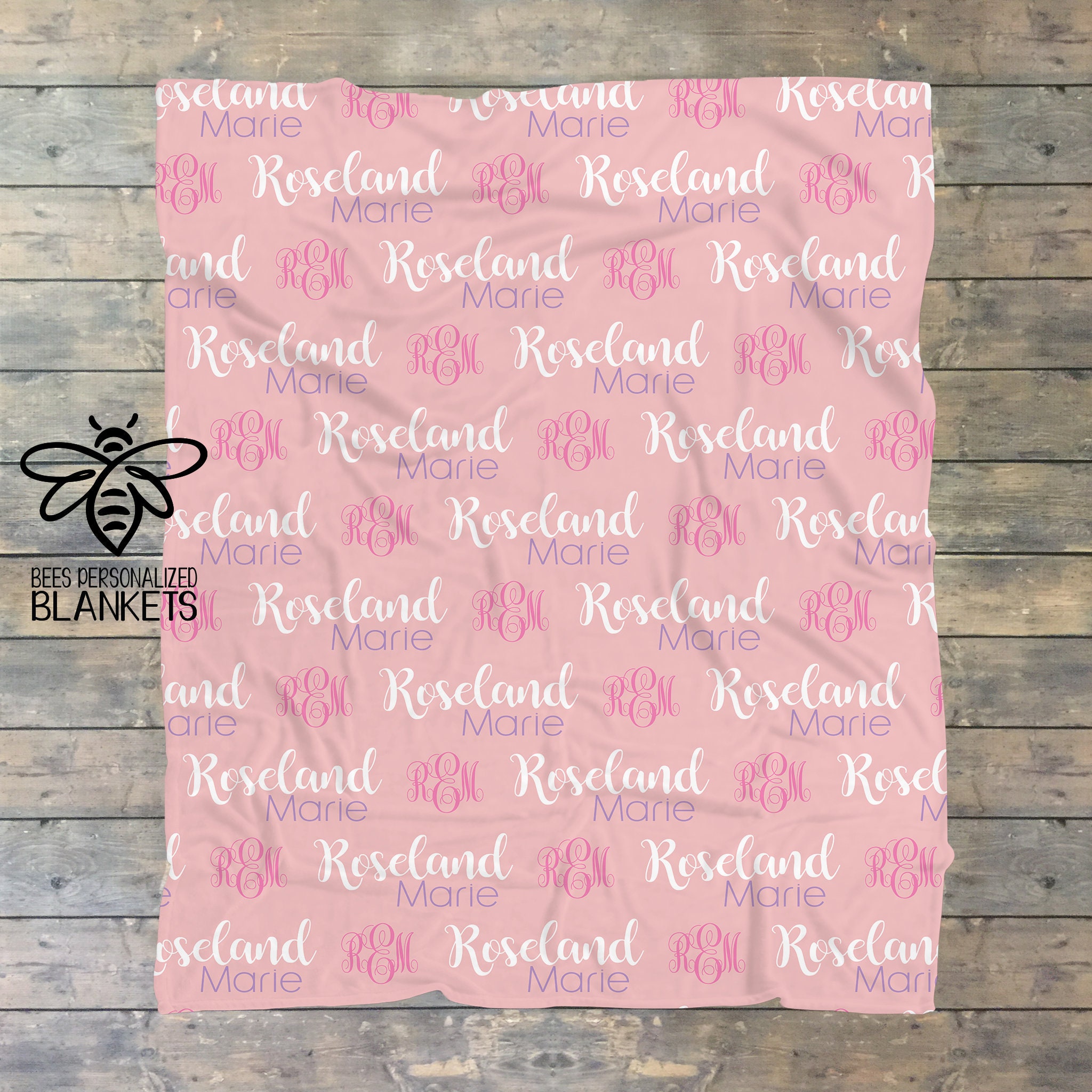 Personalized Blanket Large Print Name Blanket Personalize Etsy