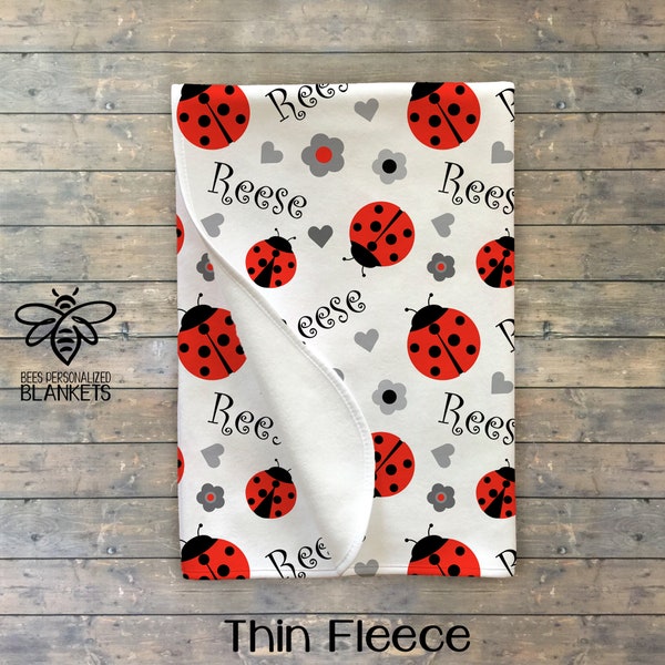 SALE Personalized Ladybug Blanket, Ladybug Swaddle, Little Lady, Little Bug, Baby Name Blanket, Baby Blanket, Baby Shower Gift, #SNLB