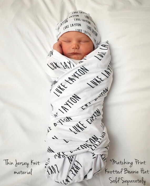 personalized baby blanket and hat