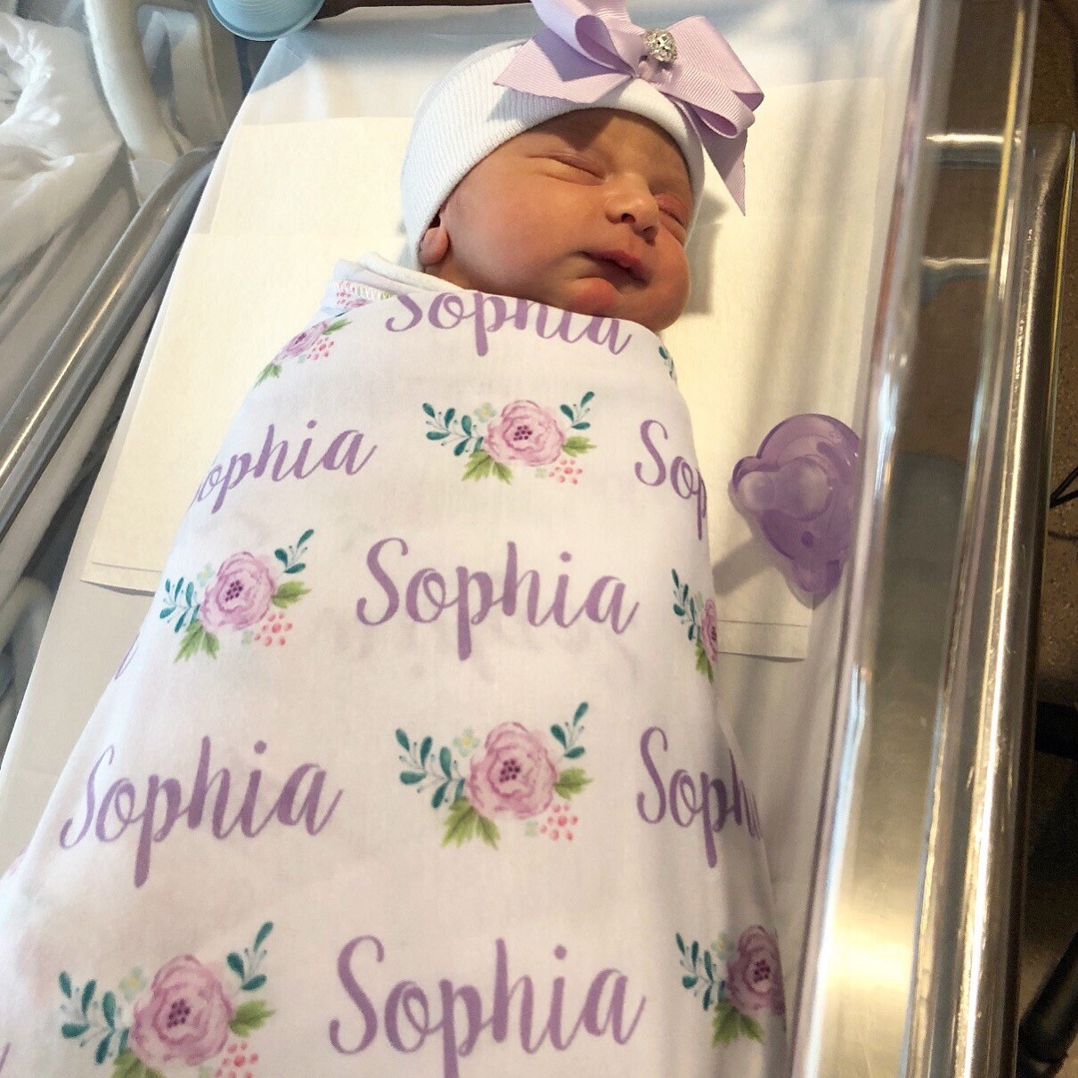 personalized receiving blanket and hat