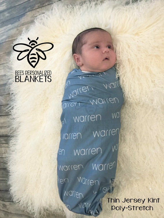 Personalized Baby Blanket, Baby Name Swaddle, Newborn Baby Girl, Baby Boy, Hospital  Blanket, *Hat and Headband Separate* #W618