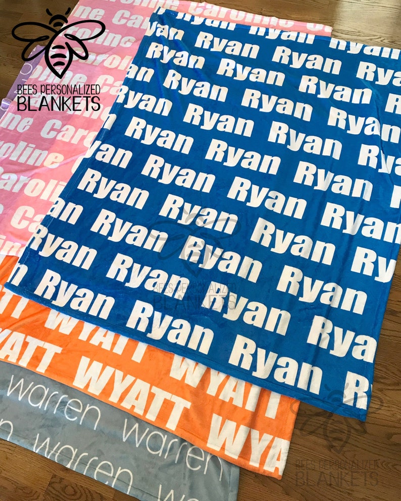 Personalized Blanket Large Print Name Blanket Personalize Etsy