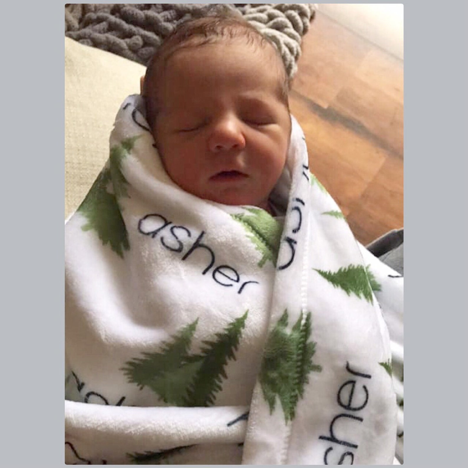 Personalized Baby Blanket Baby Name Blanket Woodland Trees Etsy